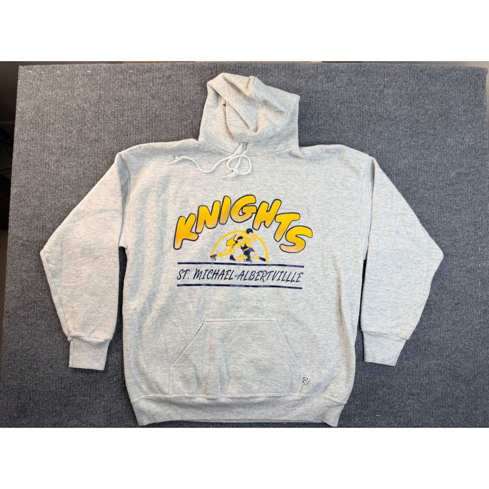 Vintage Discus Athletic Hoodie XL Gray St Michael Albertville Knights‎ USA Made
